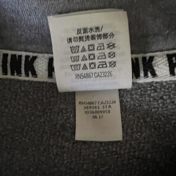 Victoria Secret Y2K PINK Sweatshirt Womens Small Gray White Pullover Relaxed Fit - Picture 6 of 11